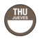 Nevs DaySpots - Thursday/Jueves 1" circle White w/Brown DDOT-THS1 - alternate 1